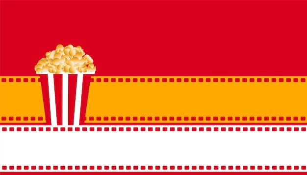 Free vector flat moview popcorn background with film reel