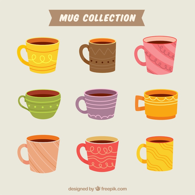 Free Vector flat mug collection