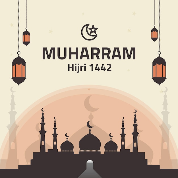 Vettore gratuito illustrazione di muharram piatto