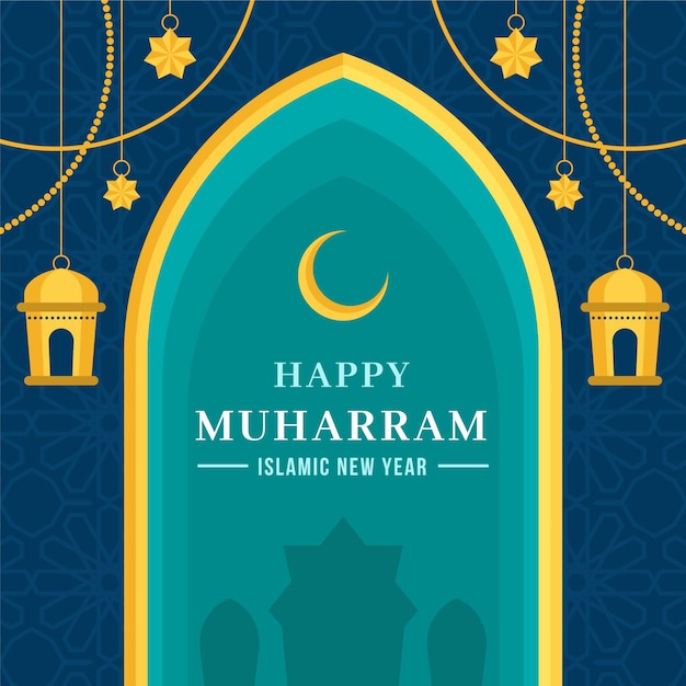 Flat muharram illustration