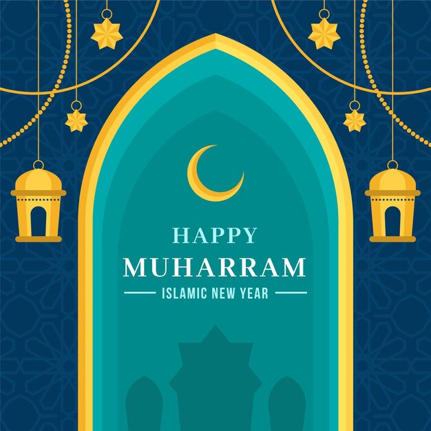 Flat muharram illustration