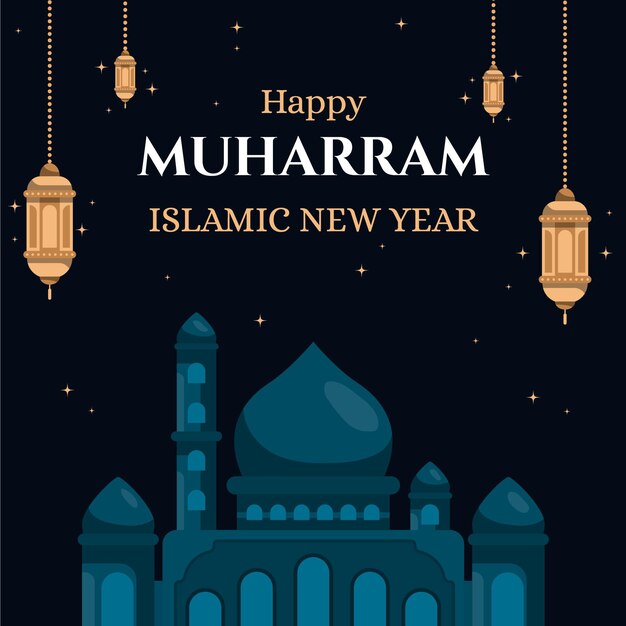 Flat muharram illustration