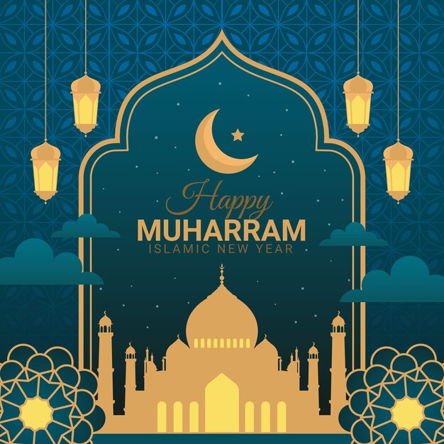 Flat muharram illustration