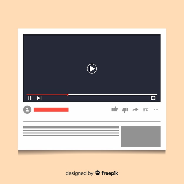 Free vector flat multimedia player template