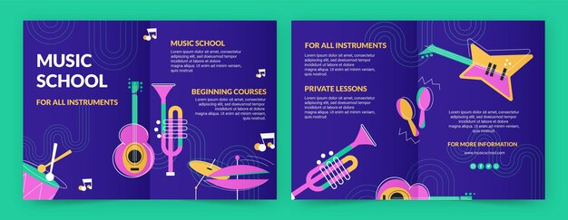 Плоские классы музыкальной школы и шаблон образовательной брошюры