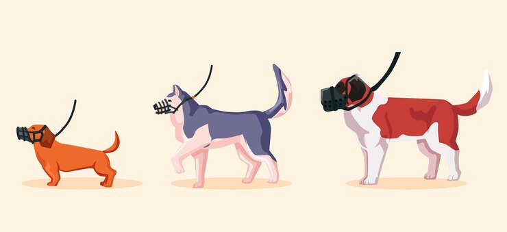 Free Vector flat muzzled animal illustrated set