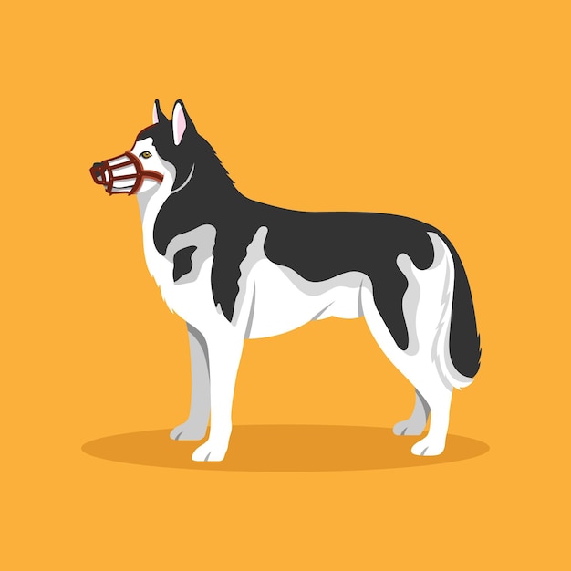Free vector flat muzzled dog illustrated