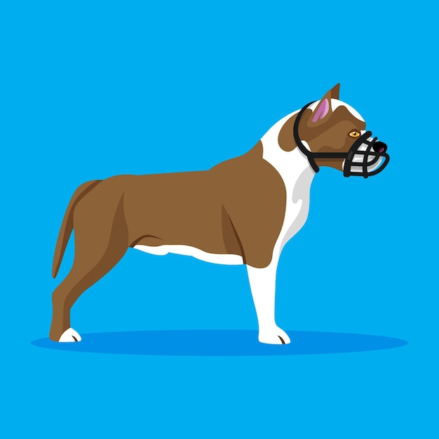 Free vector flat muzzled dog illustrated