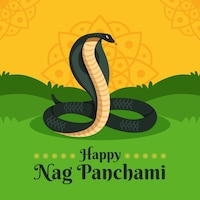 Flat nag panchami illustration