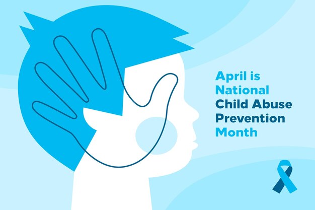 Flat national child abuse prevention month illustration