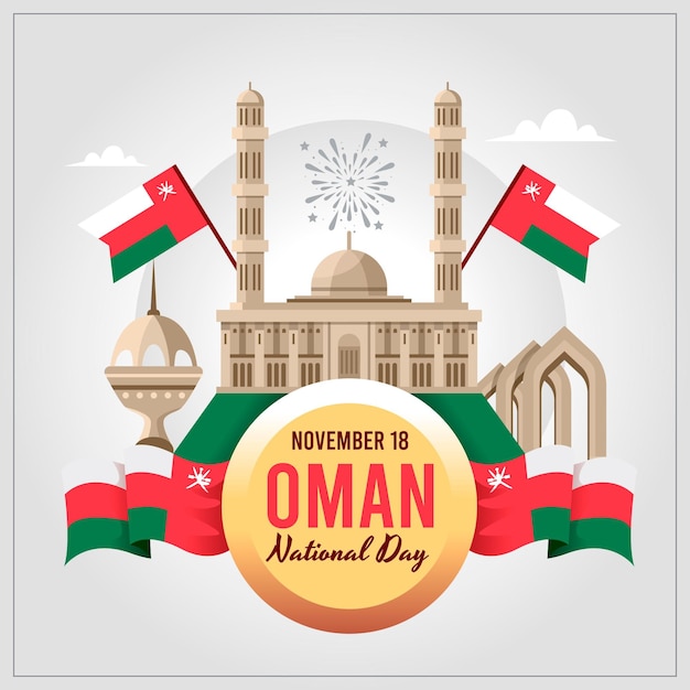 Flat national day of oman background