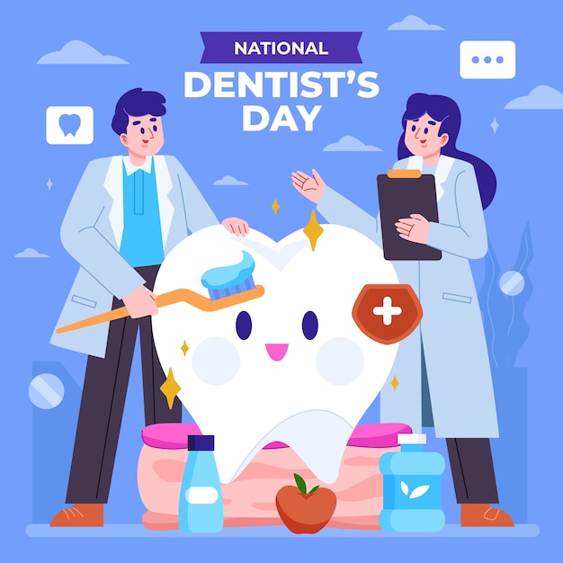 Free vector flat national dentist's day illustration