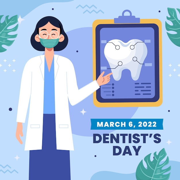 Free vector flat national dentist's day illustration