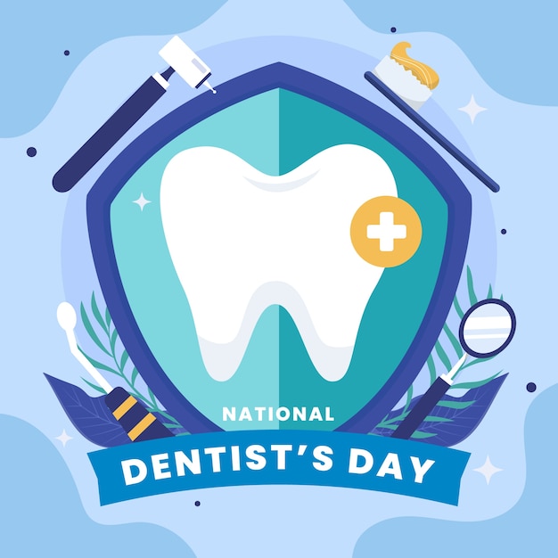 Free vector flat national dentist's day illustration