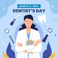 Free vector flat national dentist's day illustration