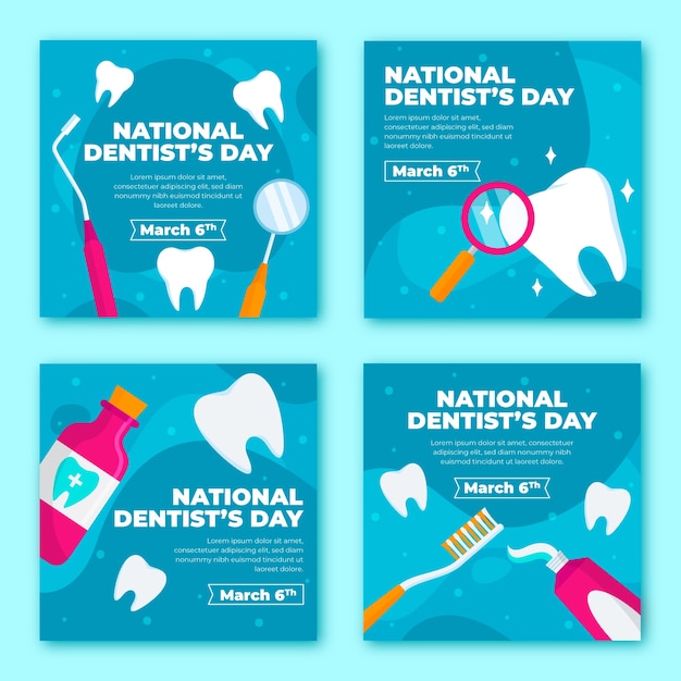 Коллекция постов в instagram ко дню национального стоматолога