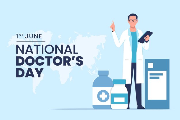 Плоский национальный день врача с медиком