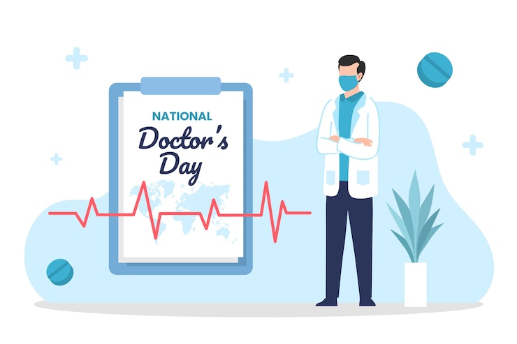 Free Vector flat national doctor's day background with medic