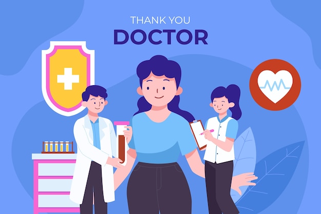 Free vector flat national doctor's day background with patient being consulted