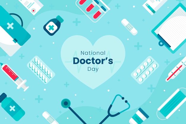 Flat national doctor's day background