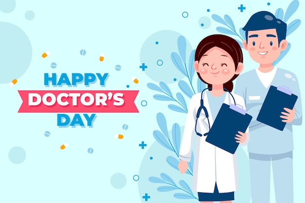 Flat national doctor's day background