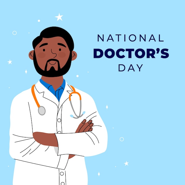 Free vector flat national doctor's day illustration with male medic