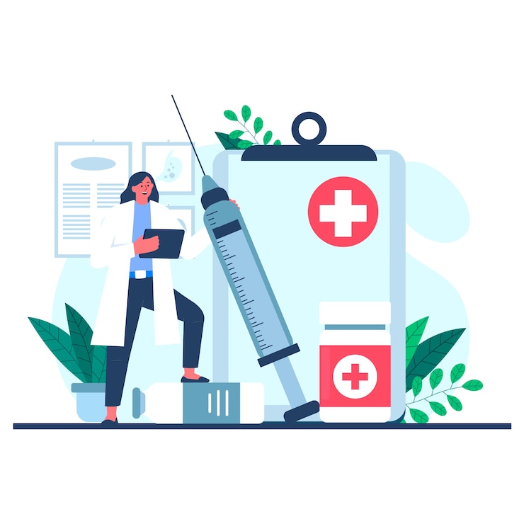 Free Vector flat national doctor's day illustration with medic and syringe