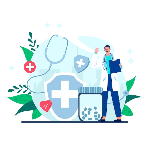 Free vector flat national doctor's day illustration