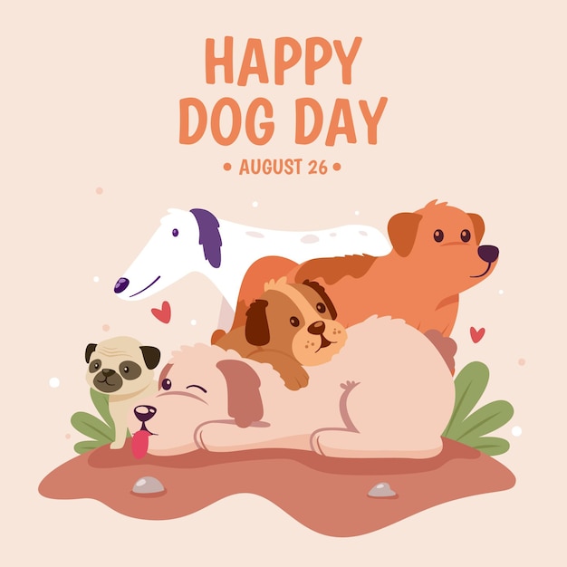 Free vector flat national dog day illustration