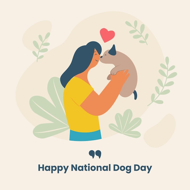 Illustrazione piatta del giorno del cane nazionale