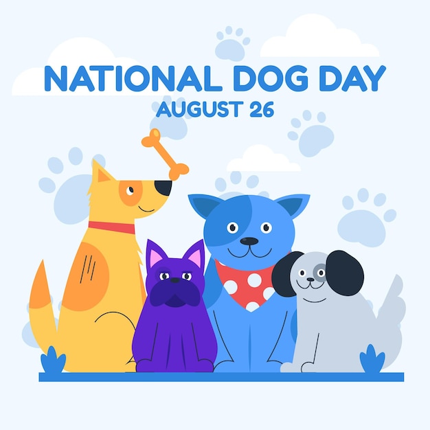 Free vector flat national dog day illustration