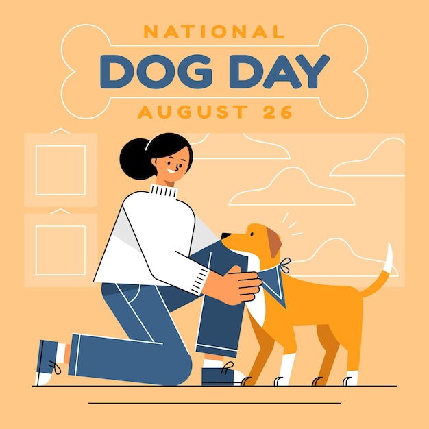 Free vector flat national dog day illustration