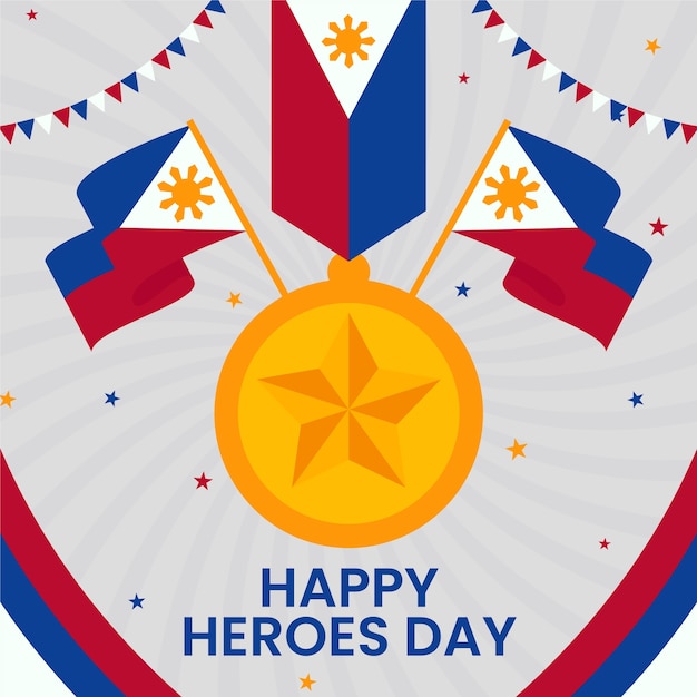 Free vector flat national heroes day illustration