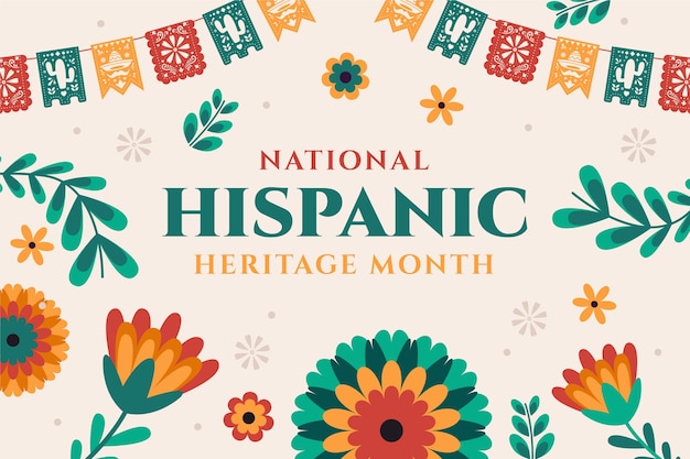 Free vector flat national hispanic heritage month background