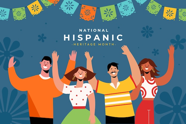 Free vector flat national hispanic heritage month background