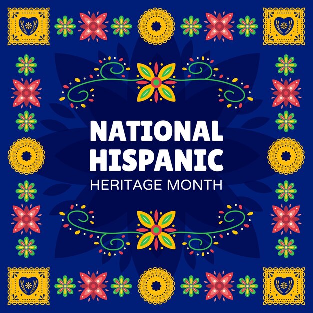 Плоский фон месяца национального латиноамериканского наследия