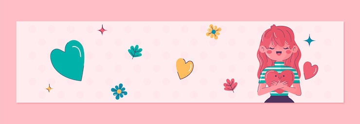 Free Vector flat national hugging day twitch banner template
