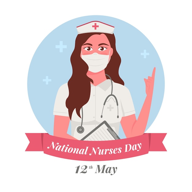 Flat national nurses day illustration