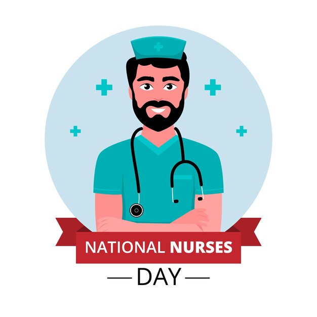 Flat national nurses day illustration