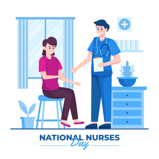 Flat national nurses day illustration