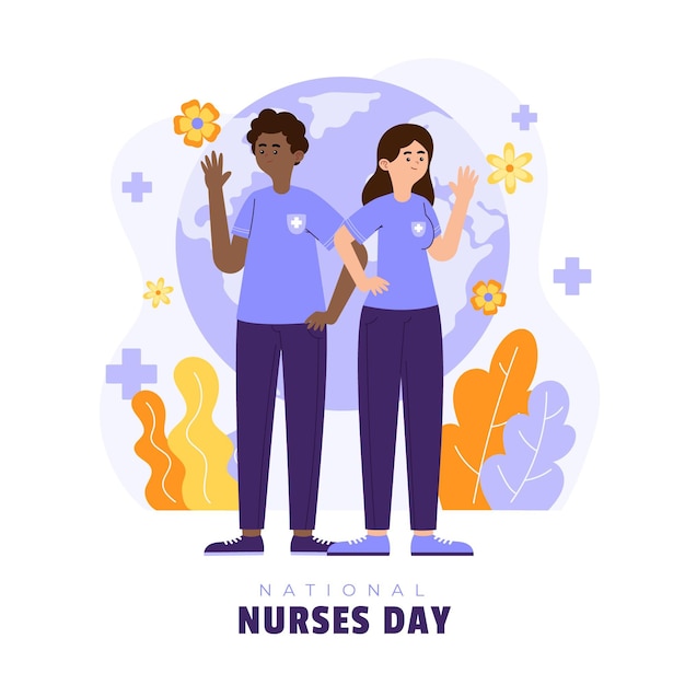 Free vector flat national nurses day illustration
