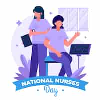 Vettore gratuito illustrazione di giorno piatto nazionale degli infermieri