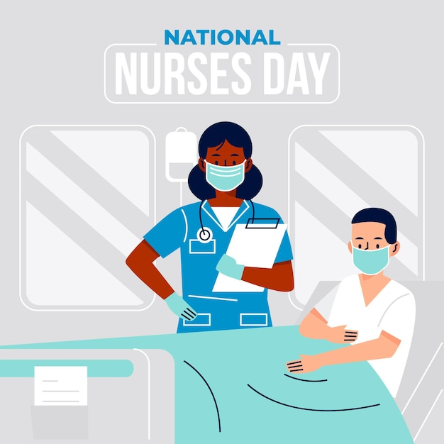 Free vector flat national nurses day illustration