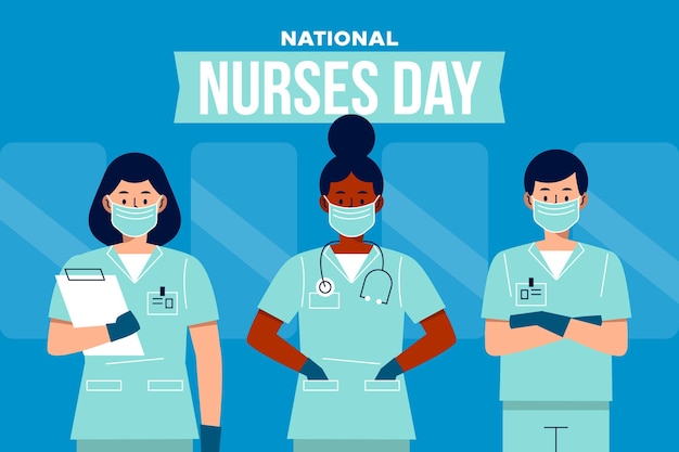 Free vector flat national nurses day illustration