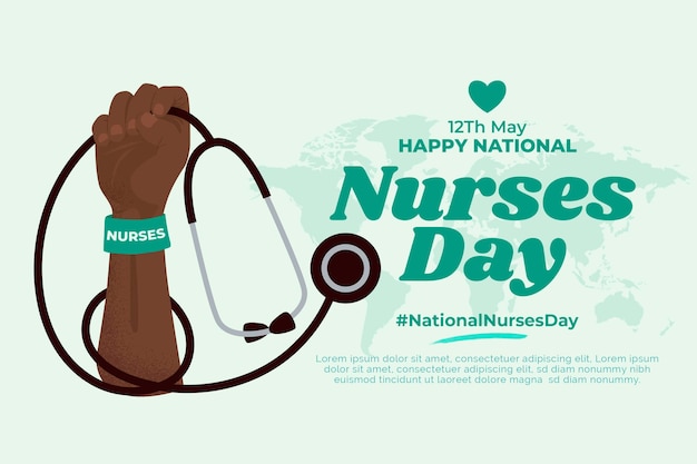 Бесплатное векторное изображение Плоский национальный день медсестер