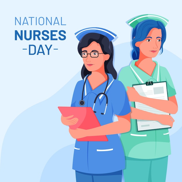 フラット全国看護師の日のイラスト