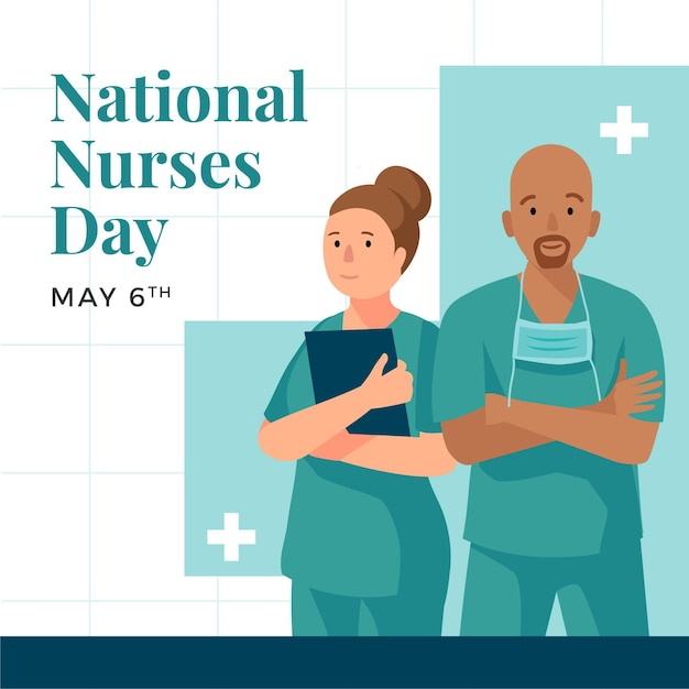 Flat national nurses day illustration