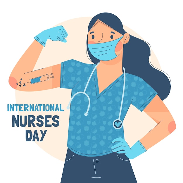 Flat national nurses day illustration