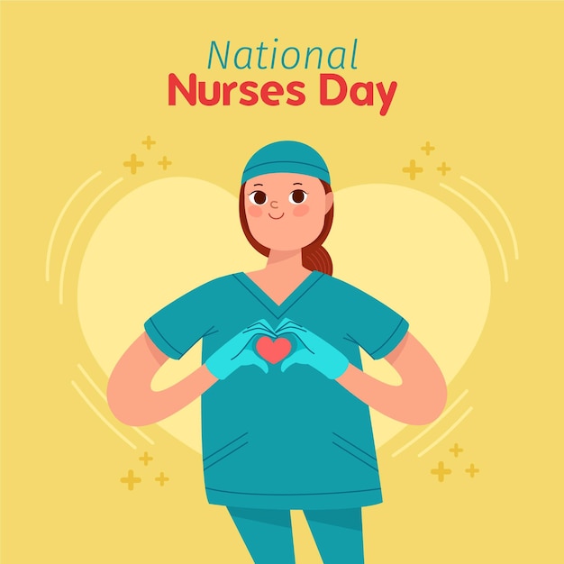 Flat national nurses day illustration