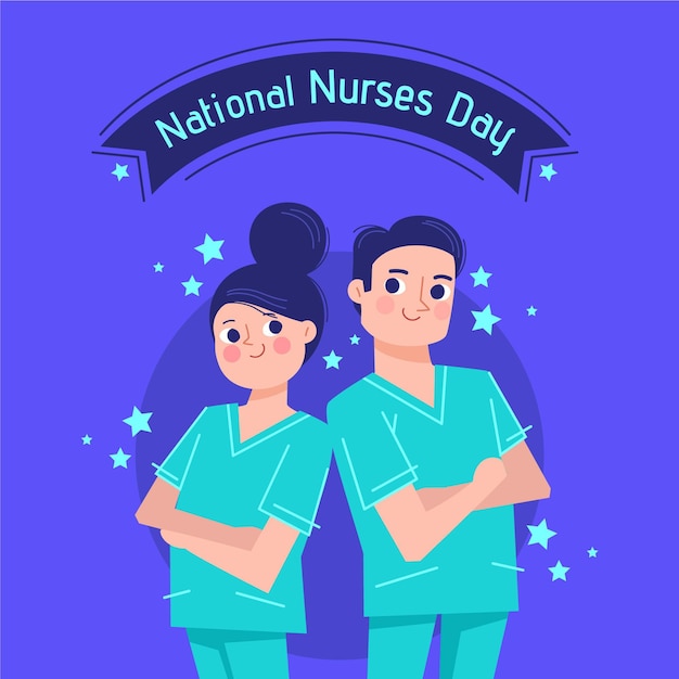 Free vector flat national nurses day illustration